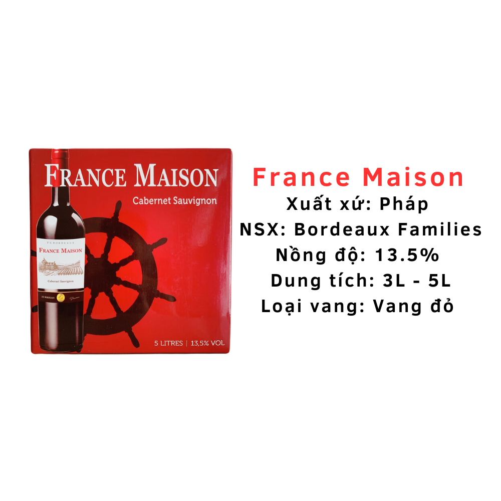 Vang bịch France Maison 5L