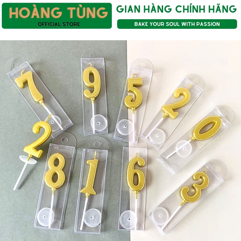 Nến số sinh nhật nhũ vàng từ 0 - 9