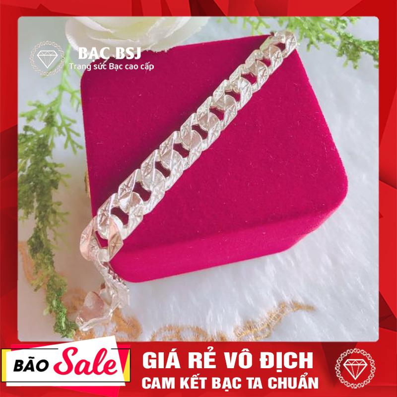Lắc tay bạc Nam chất liệu bạc ta cao cấp, mẫu lắc tay bạc nam, dây lắc tay bạc nam, lắc tay bạc cho nam, lắc tay bạc nam đẹp, lắc tay bạc nam độc, Bạc BSJ - BSJ002