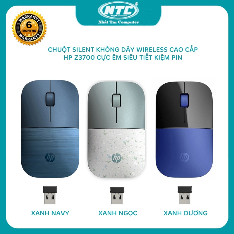  Chuột silent không dây wireless HP Z3700 cực êm - siêu tiết kiệm pin lên đến 16 tháng  Đen  