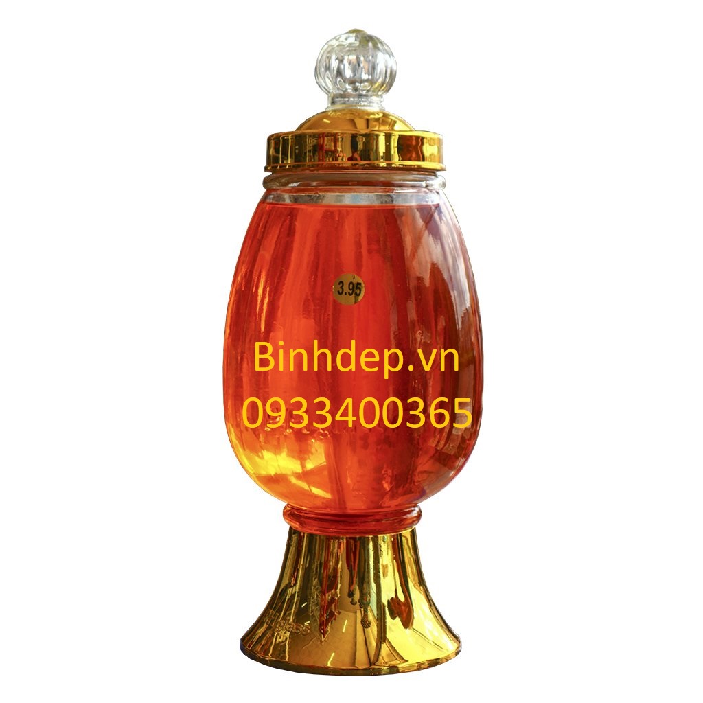 Bình thuỷ tinh ngâm rượu 3.95 lít không vòi cao cấp thương hiệu Phú Hoà xuất xứ Việt Nam