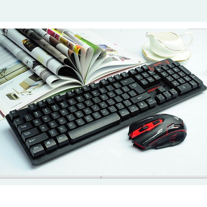 Bộ bàn phím và chuột không dây hk6500 + tặng lót hình game lớn