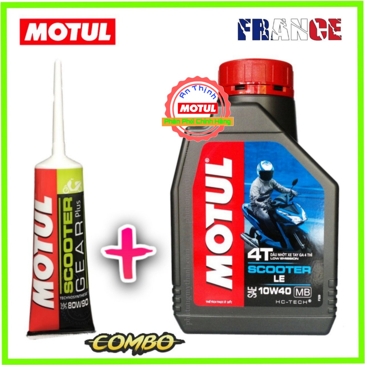 COMBO NHỚT TAY GA MOTUL SCOOTER  LE 10W40 + NHỚT LAP HỘP SỐ MOTUL 80W90