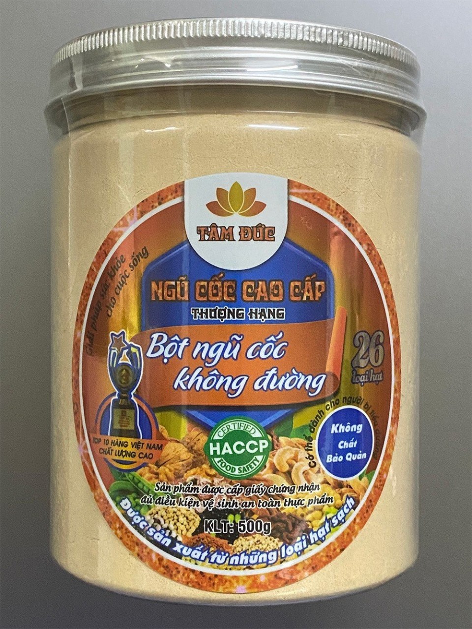Bột Ngũ Cốc Tâm Đức 26 Loại Hạt Thượng Hạng Gia Tăng Không Đường (hộp 500g)