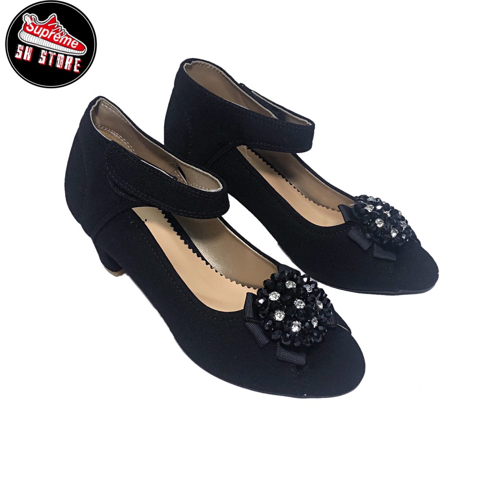 Giầy sandan cao gót 5p da bò 100% sơn hà