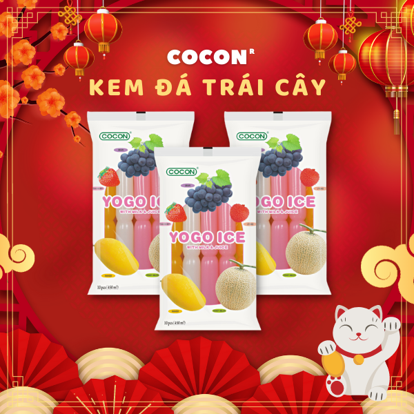 Combo 3 gói kem đá trái cây cocon