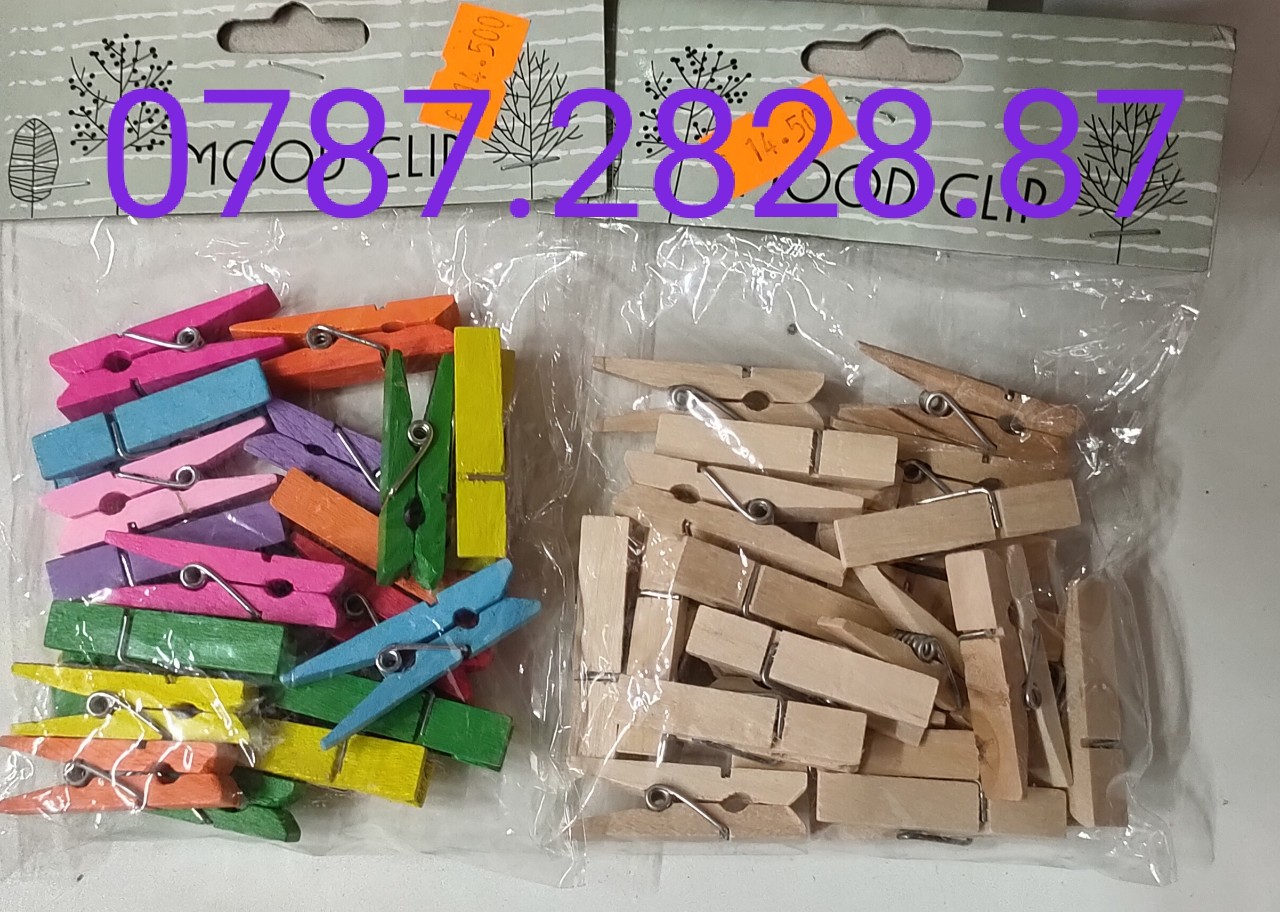 Set 20 cái kẹp gỗ nhiều màu