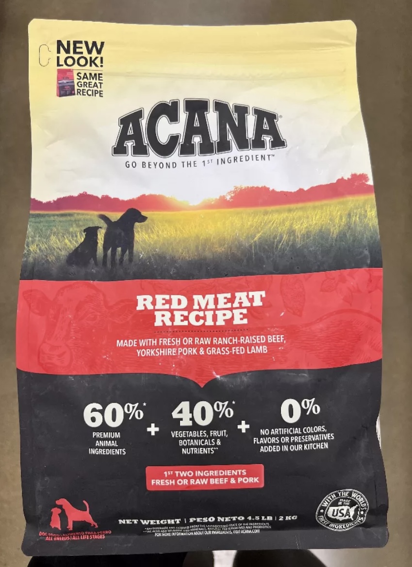 (Nguyên Seal) ACANA RED MEAT - Thức Ăn Hạt Cho Chó (2kg/4.5lbs)