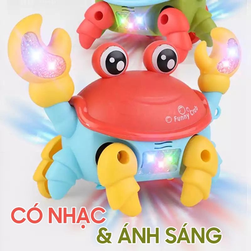 Đồ chơi con cua chạy pin có nhạc và đèn cho bé