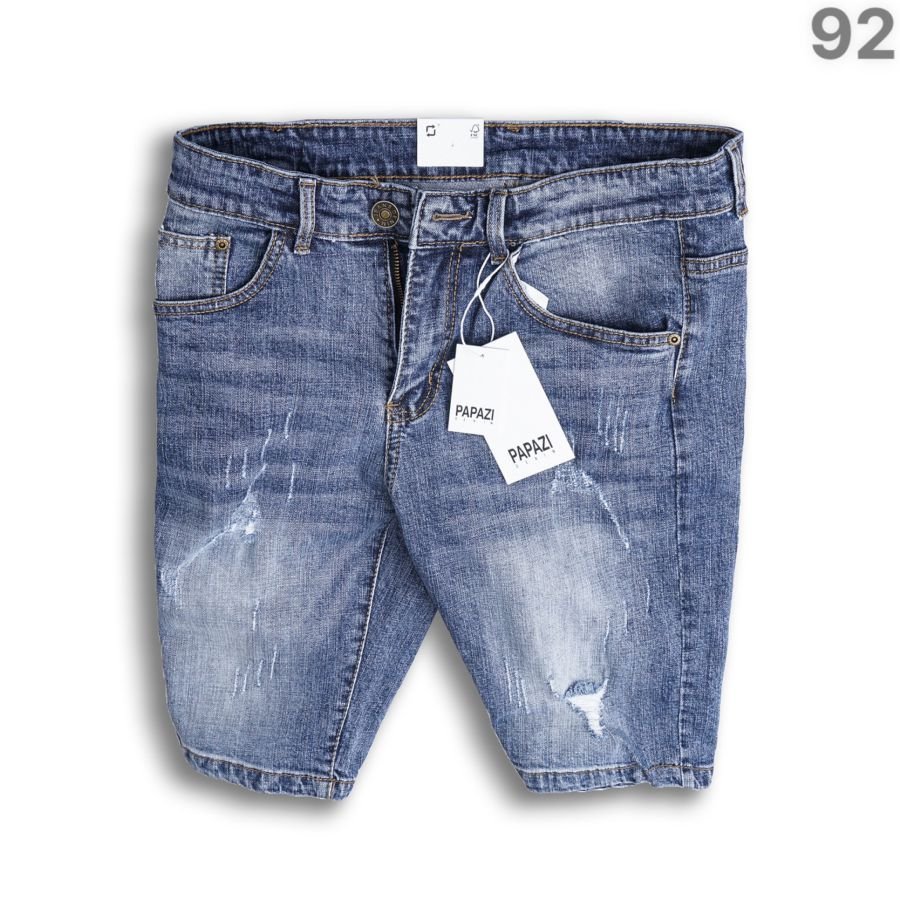 Quần đùi jean nam, quần short nam rách nhẹ cao cấp, chất cotton co giãn mền mịn, phong cách trẻ trung năng động - PAPAZI
