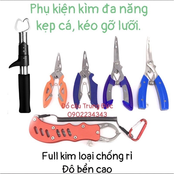 Kìm kẹp cá và kéo gỡ mồi lưỡi đa năng