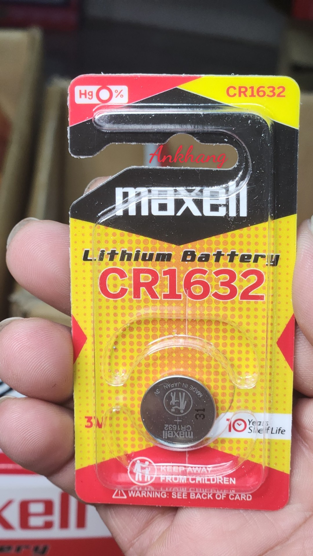 Vỉ 1 viên pin cr1632 / cr 1632 maxell 3v lithium - chính hãng