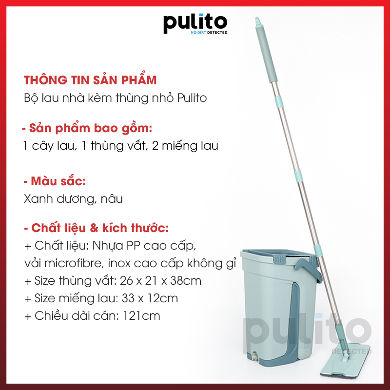Bộ cây lau nhà ,chổi lau nhà thông minh 360 độ tự vắt TẶNG  Kèm 1 miếng lau siêu sạch BLN-R1