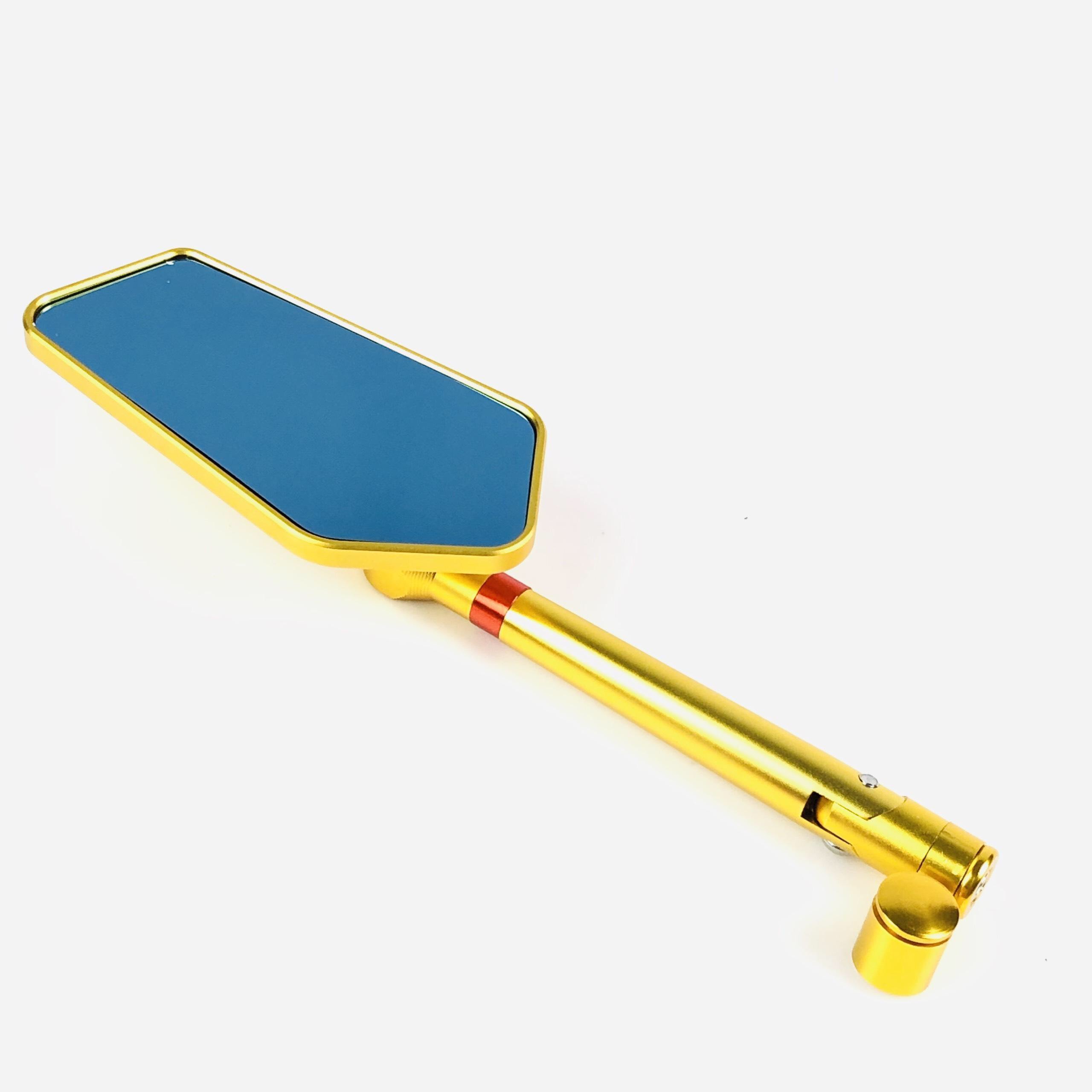 Gương chiếu hậu RIZOMA 5 cạnh xe máy, 1 kính iphone xéo bên trái cao cấp dùng cho xe máy, màu vàng, XEHAY 68