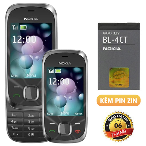 [HÀNG CHÍNH HÃNG - TẶNG PIN SẠC] Điện thoại Nokia 7230 nắp trượt cổ điển vỏ kim loại cứng cáp - bảo hành 6 tháng