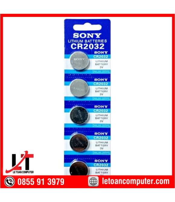 Vỉ 5 viên pin cmos sony cr2032 lithium 3v chính hãng