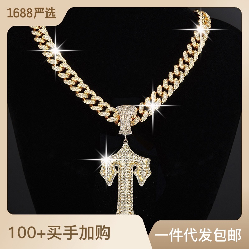 Châu Âu Và Mỹ Sản Phẩm Mới Vòng Cổ Hip-Hop Thanh Kiếm Lớn Chữ Hợp Kim Ba Chiều Chất Lượng Cao I Mặt Dây Chuyền Hip Hop Dành Riêng Cho Xuyên Biên Giới