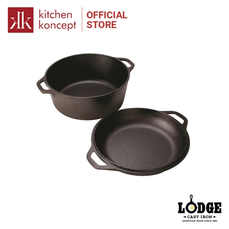 [Trả góp 0%] Lodge - Bộ nồi chảo gang tròn - 4.73L