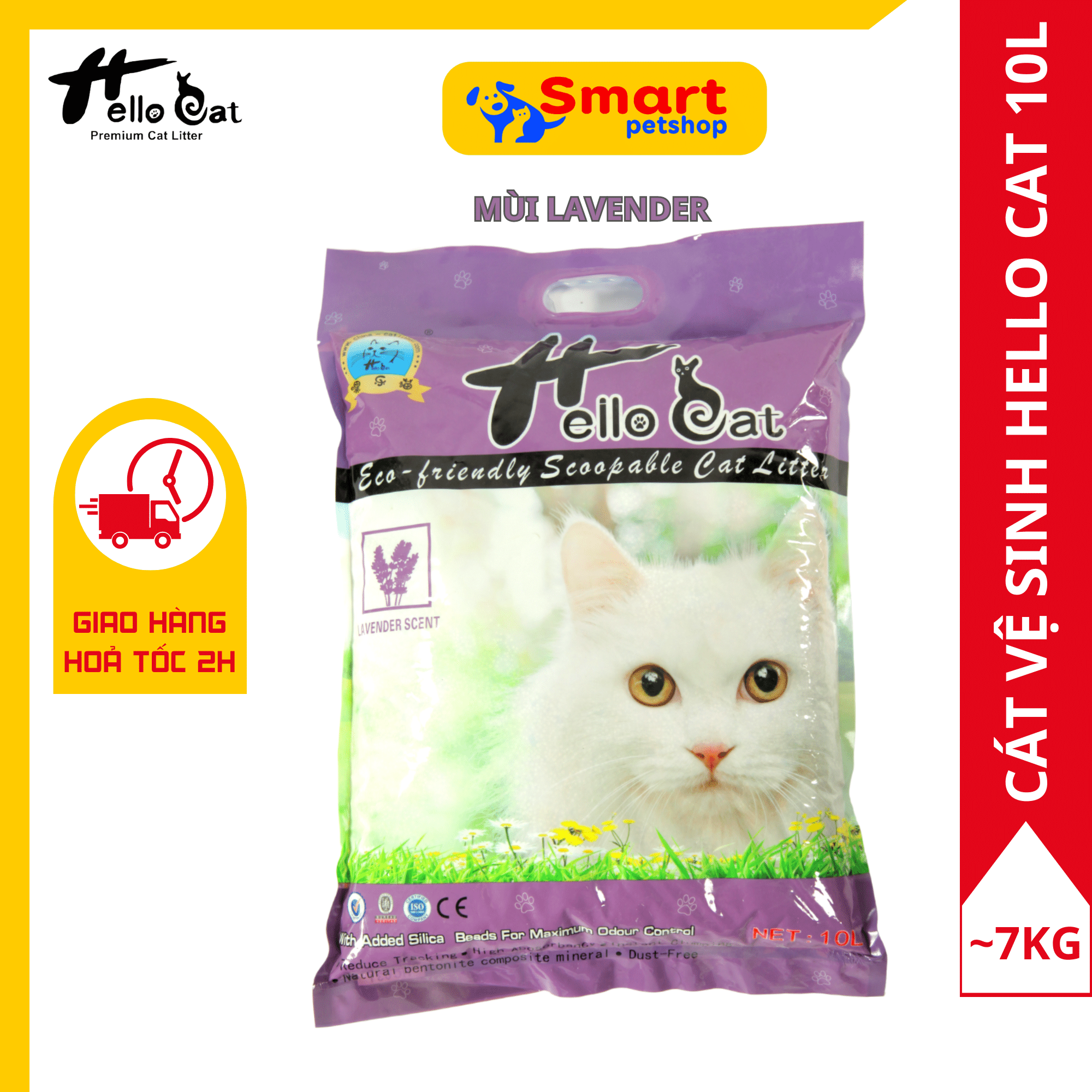 HCM HOẢ TỐC 2H Cát Vệ Sinh Mèo Vón Nhanh Ít Bụi - Hello Cat 10L ( 8 Mùi Hương )