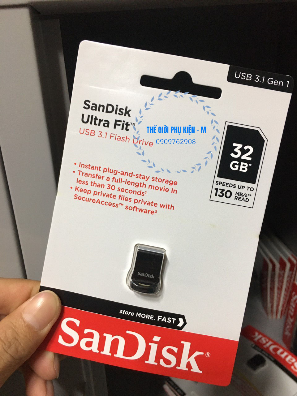 Usb 32gb 3.1 sandisk cz430 ultra fit - bảo hành 1 đổi 1