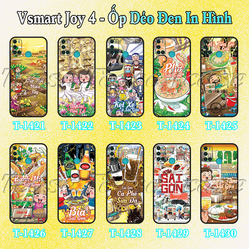 [HCM]Ốp lưng Vsmart Joy 4 - Ốp dẻo đen in hình Sài Gòn Xưa