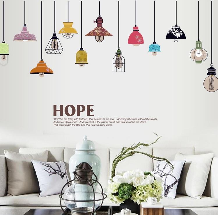 Decal dán tường Đèn nhiều màu- P28-Scenedecal-Framedecals