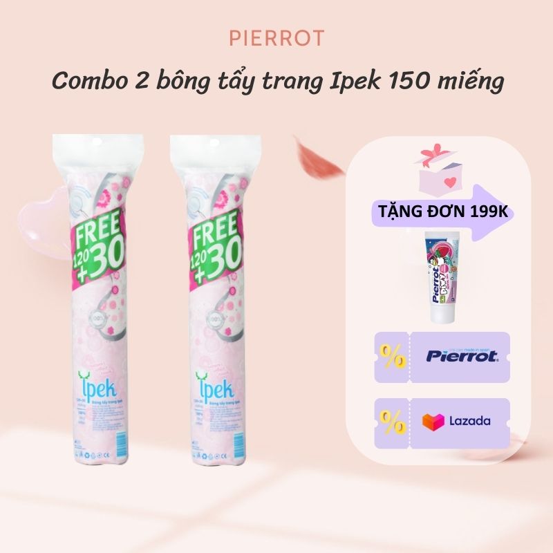 Combo 2 bông tẩy trang ipek 150 miếng
