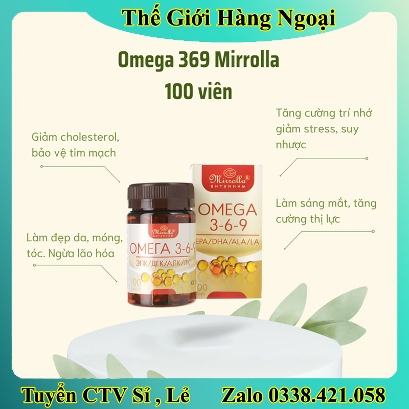   DATE MỚI ĐỦ BILL  Viên uống Omega 369 Mirrolla Hàng Nga lọ 100 viên 
