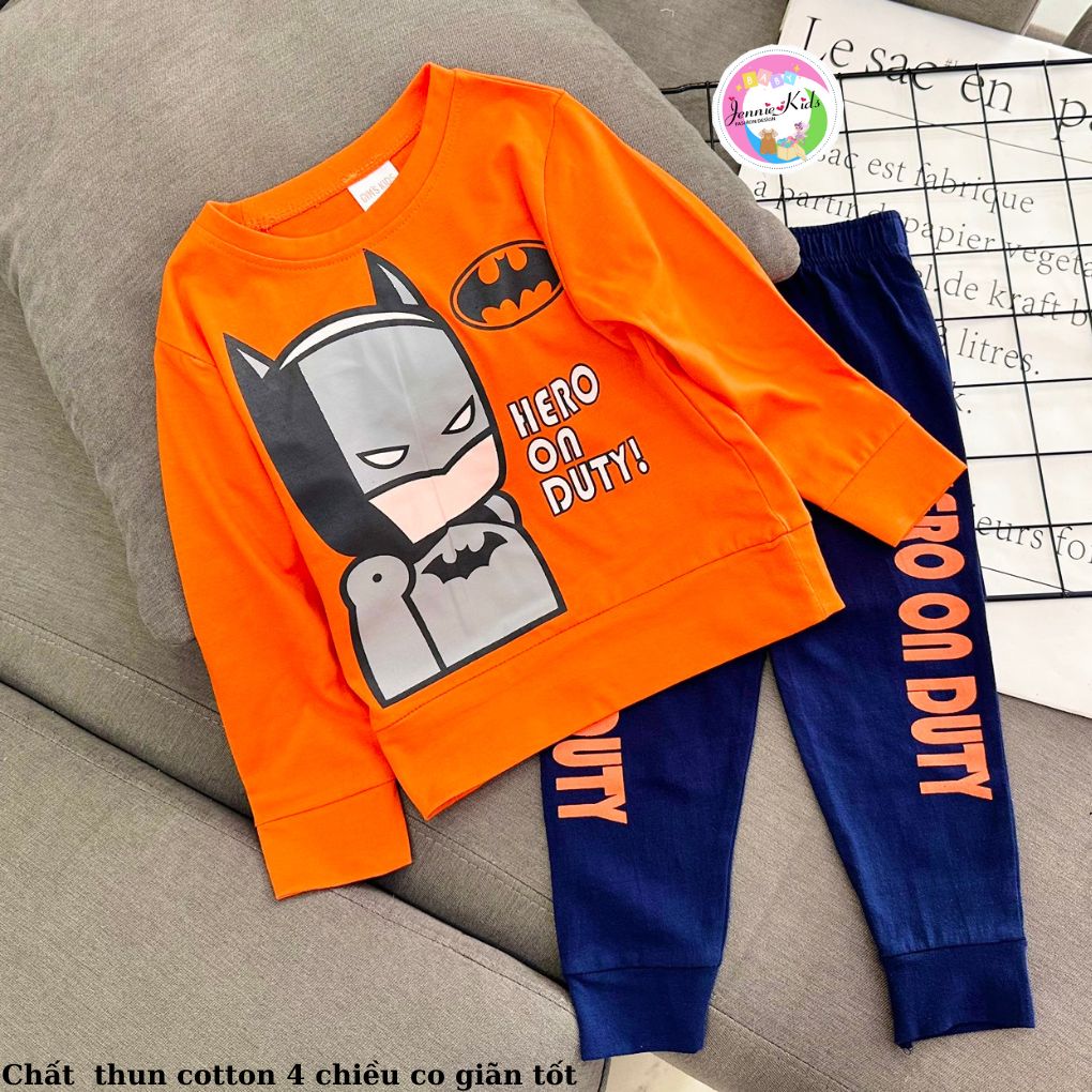 Bộ bé trai dài tay thể thao cho bé 2-5 tuổi thun cotton 4 chiều Jennie kids J495