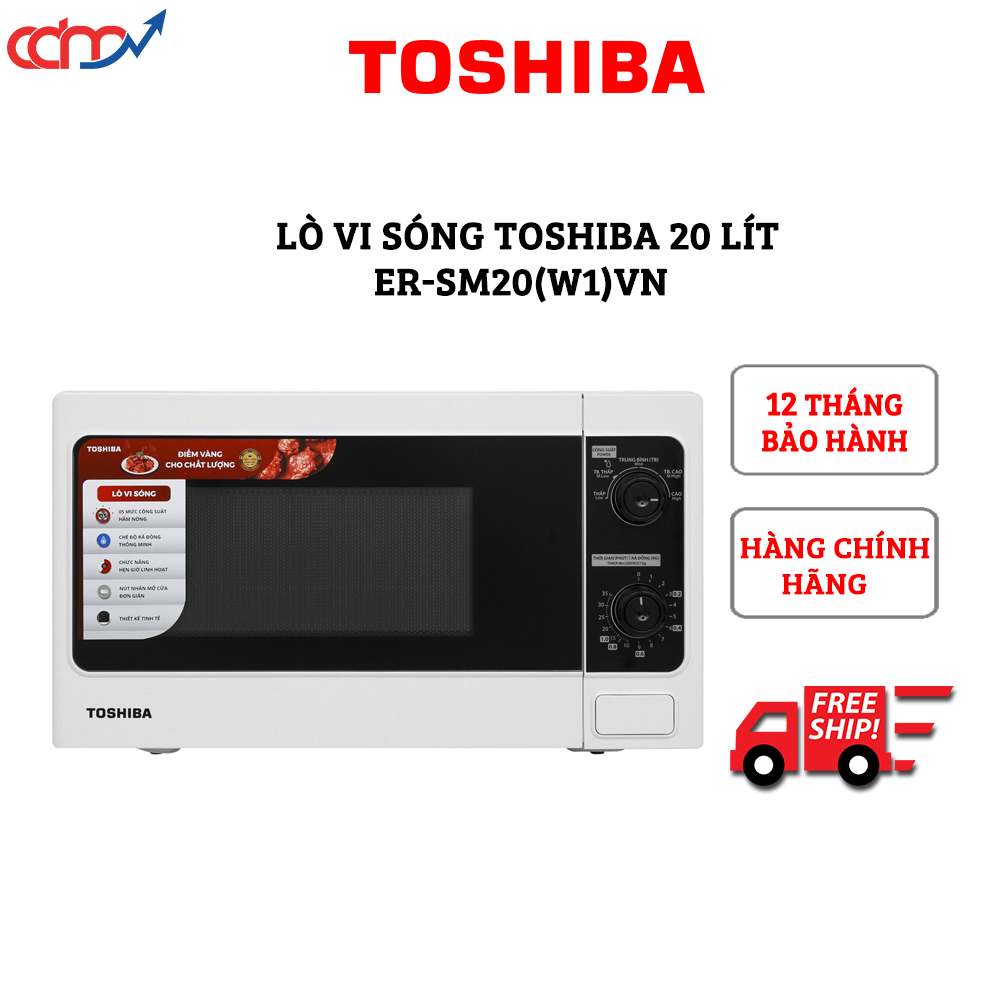 Lò vi sóng Toshiba ER-SM20(W1)VN 20 lít - Hàng chính hãng - Xuất xứ tại Thái Lan
