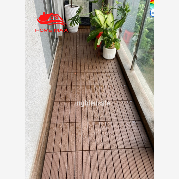 9 Vỉ Nhựa Lót Sàn Home Max. Lót Sàn Ban Công/Nhà Tắm/Sân Thượng/Hồ Bơi/ (30x30xCao 2cm). Nhựa Thực Phẩm Cao Cấp PP Không Độc Hại, Bền Màu - Hàng VNXX (Loại 1)
