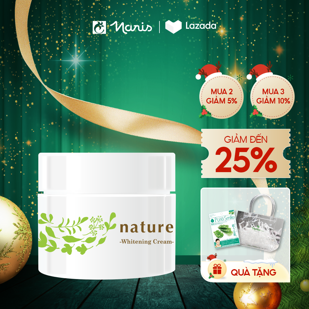 Kem dưỡng làm trắng da ban đêm Nhật Bản Naris Nature Whitening Cream (50g) lành tính phù hợp mọi loại da