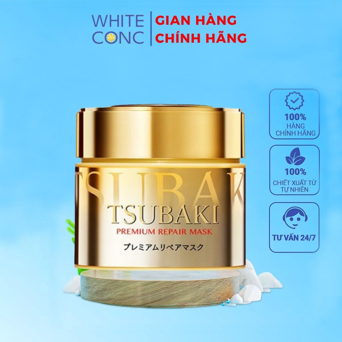 Kem Ủ Tóc Tsubaki Premium Repair Mask Nhật Bản phục hồi tóc hư tổn