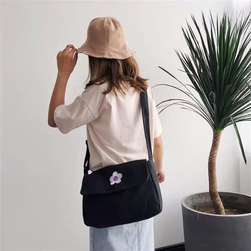 Túi vải đeo chéo canvas đựng đồ đi học đi chơi phong cách Hàn Quốc cao cấp ZIMI BL2051