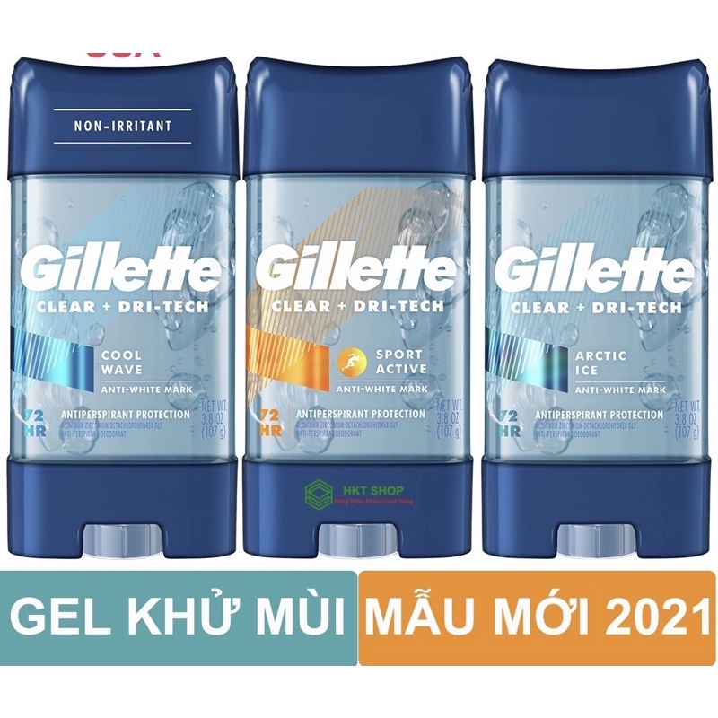 Lăn khử mùi gillette mỹ dạng gel 107g