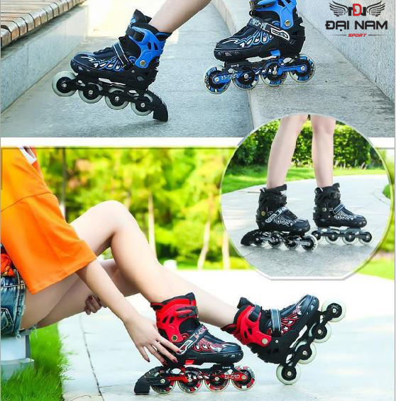Giày Trượt Patin Bánh Cao Su Phát Sáng M-Gro Tăng Giảm Size Chính Hãng Đại Nam Sport Đạt Chuẩn Thi Đấu (Dành Cho Trẻ Em Và Người Lớn)