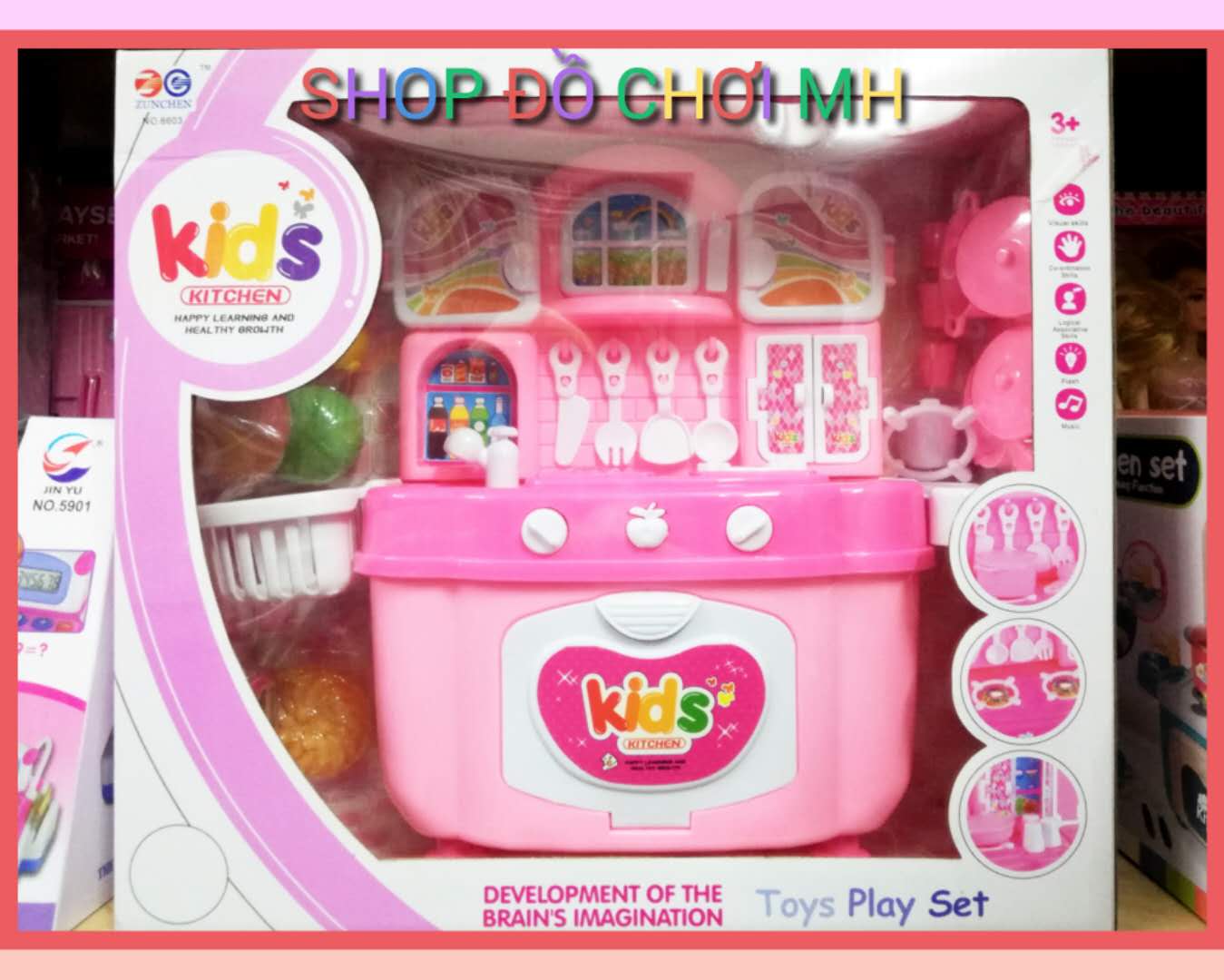 đồ chơi nhà bếp có chức năng nhạc đen 6603-Kids kitchen set
