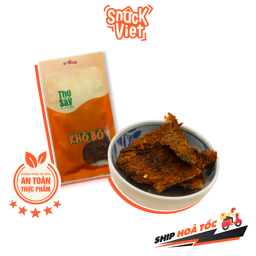 Khô Bò Thợ Sấy - Túi 35g đồ ăn vặt Sài Gòn cực ngon, cực rẻ 😱