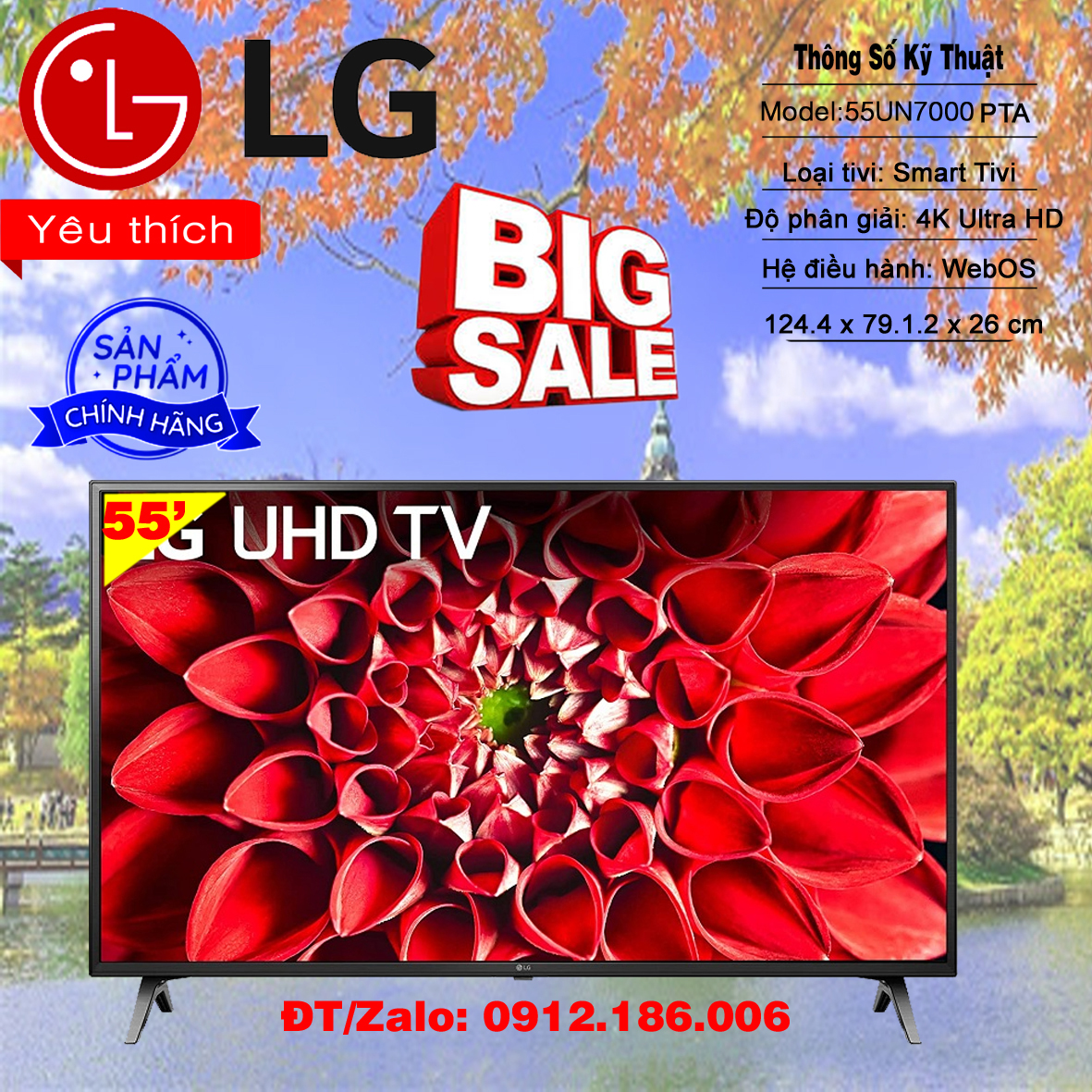 Smart tivi lg 4k 55 inch 55un7000pta uhd thinq ai mới 2020 - hãng chính hãng