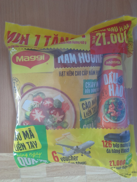 Hạt nêm maggi nấm hương gói 450g tặng 1 chai dầu hào 250g