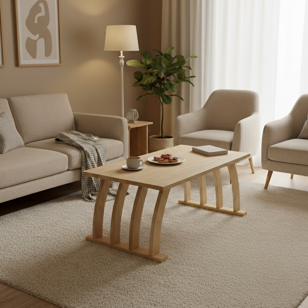 Living Room Sofa Tea Table with Modern Curved Legs Design - Pg43