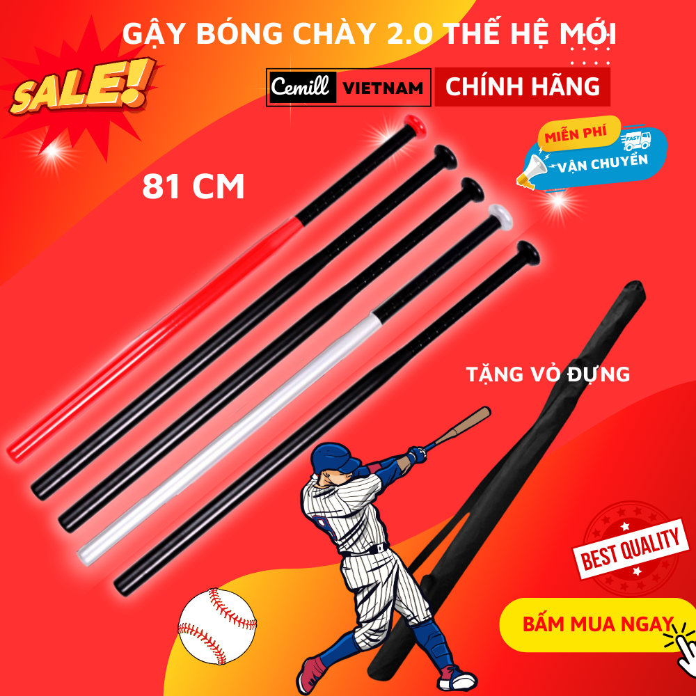 Gậy bóng chày cải tiến 2.0 dài 81cm – kèm túi đựng gậy bóng chày chính hãng cemill