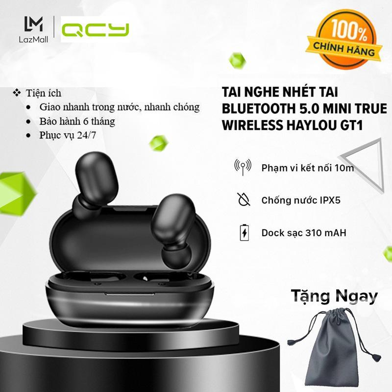 Tai nghe nhét tai bluetooth 5.0 mini true wireless haylou gt1 - chống nước ipx5 - hàng chính hãng )