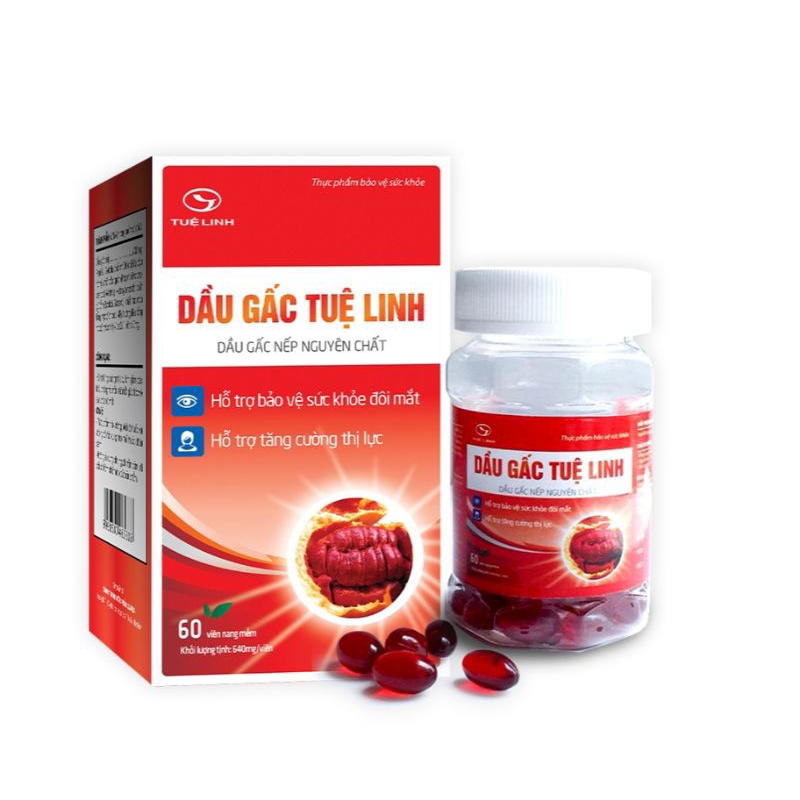 Dầu gấc Tuệ Linh [Chính hãng] - Giảm nhức mỏi mắt, tăng cường thị lực, giảm cận thị, loạn thị - Hộp 60 viên