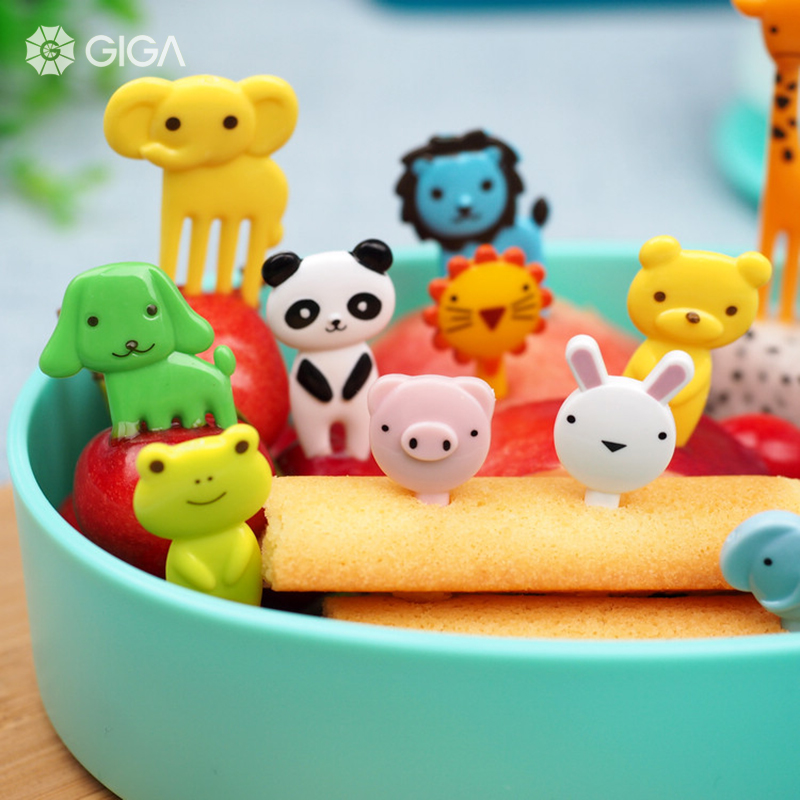GIGA thực phẩm động vật đáng yêu lựa chọn trái cây dĩa mini dễ thương phim hoạt hình que tăm trang trí cho trẻ em bữa tiệc Bento hộp cơm trưa Sandwich món khai vị bánh ngọt trang trí cupcake em bé món tráng miệng Cocktail