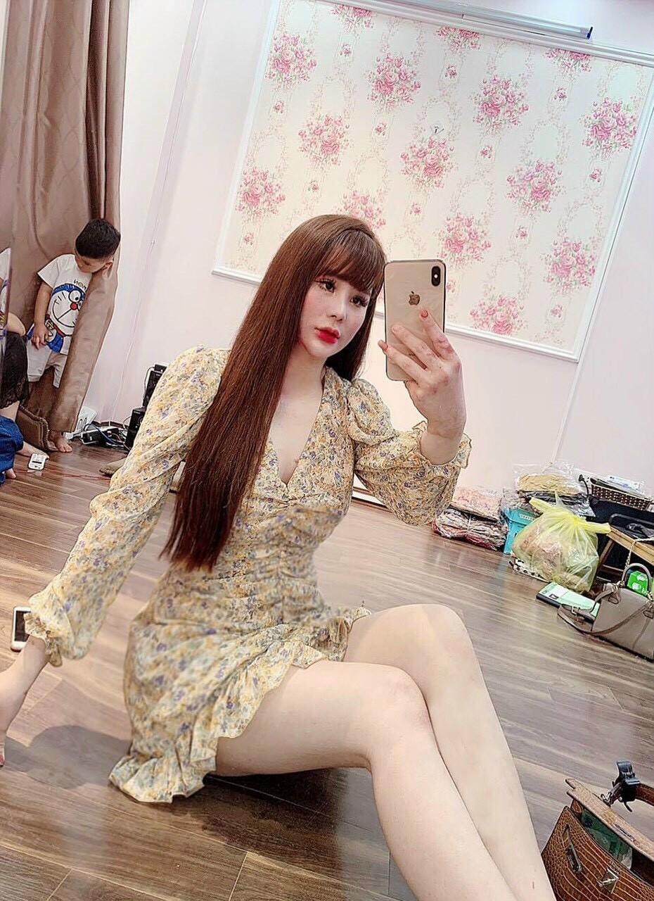 Đầm hoa nhí cổ V tay dài đuôi cá #damhoanhiduoica