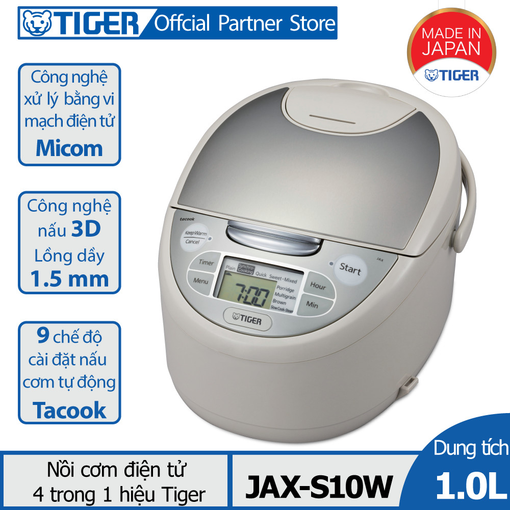 Nồi cơm điện tử tiger 4 trong 1 jax-s10w