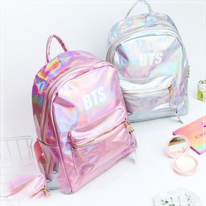 Balo hologram Bangtan Boys nhóm nhạc idol Hàn Quốc đựng đồ tiện lợi phong cách