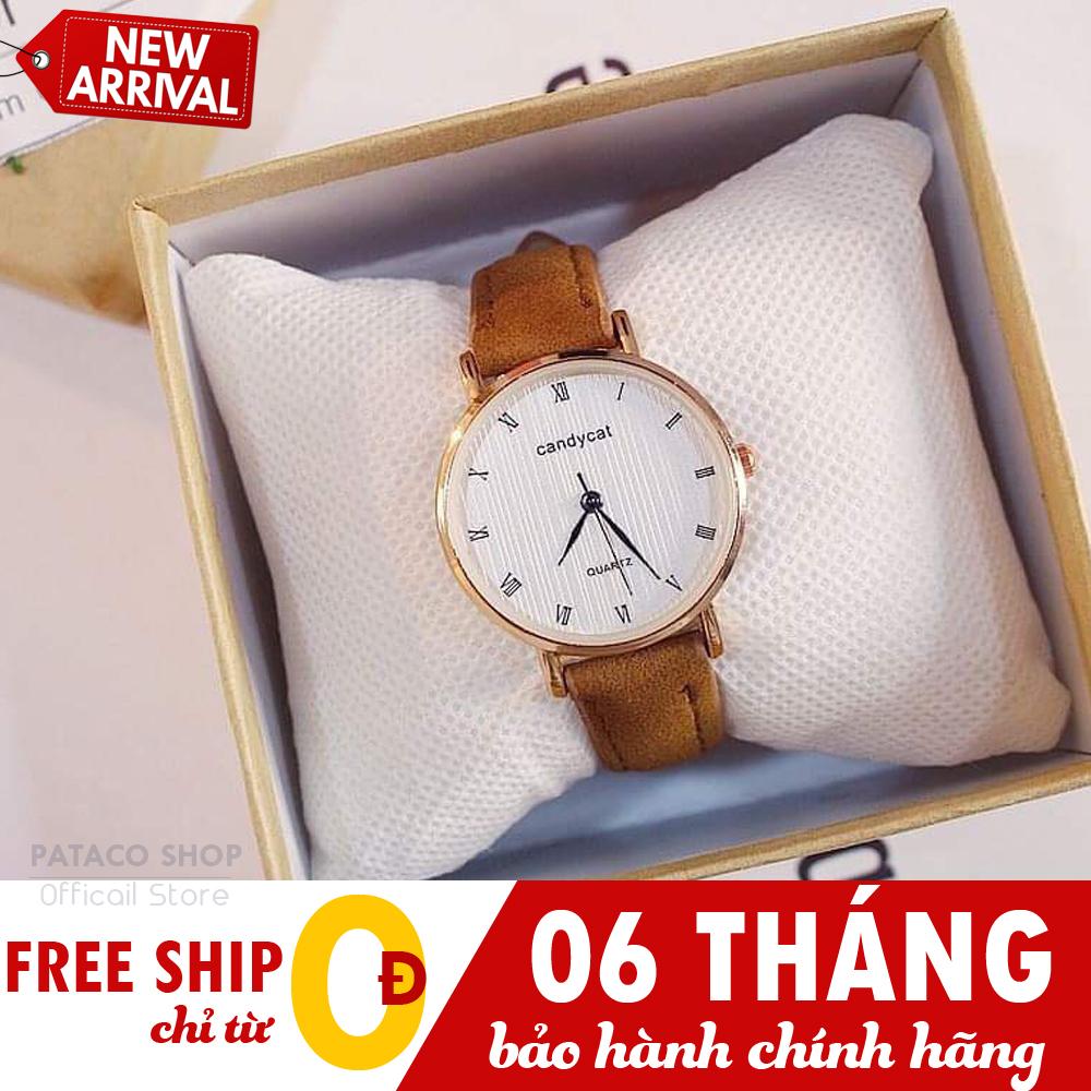 Đồng hồ thời trang nữ, Đồng hồ CandyCat C78, Dây da cao cấp, Mặt số la mã cực đẹp, Thiết kế đơn giản, Thanh lịch