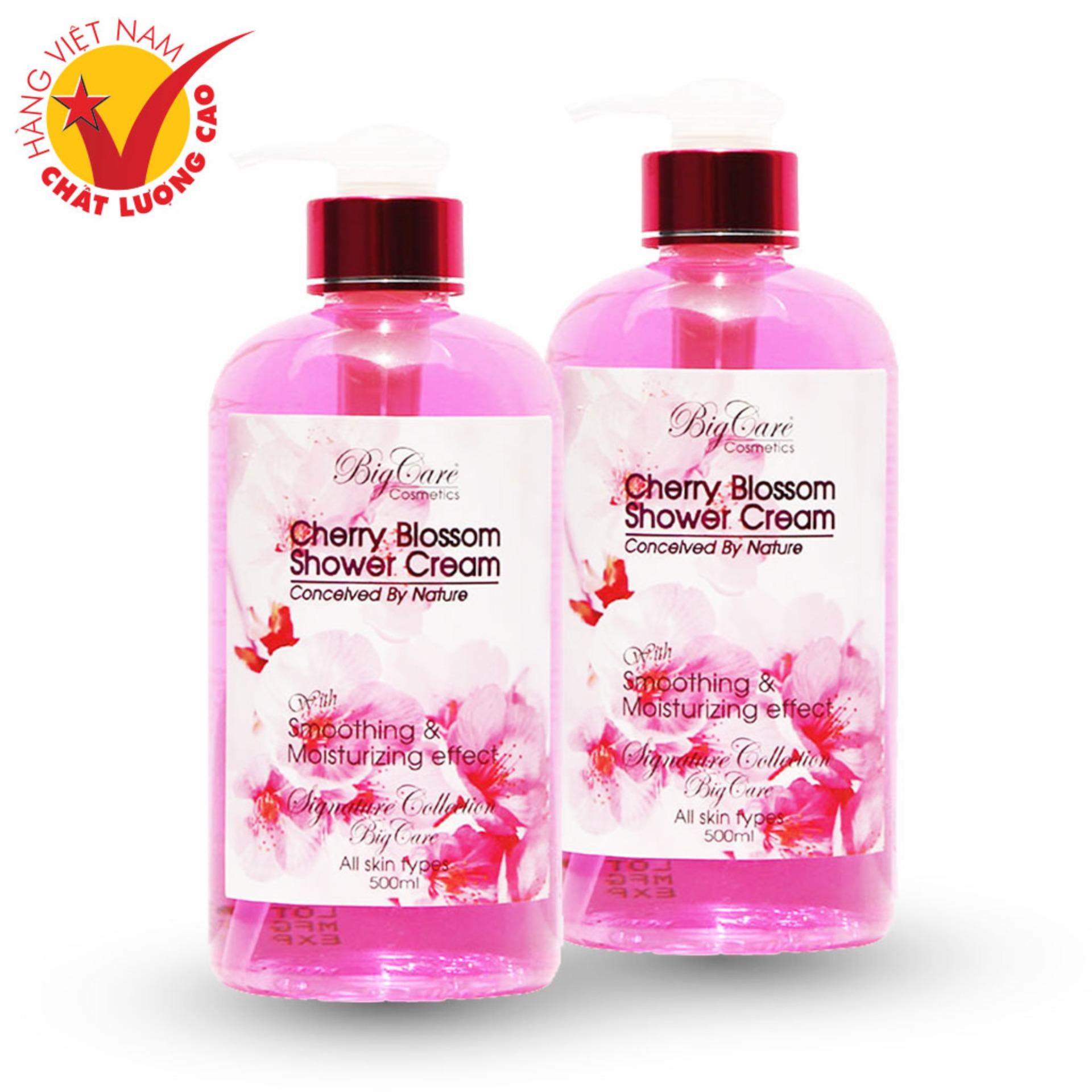 2 Sữa Tắm Trắng Da Chiết Suất Hoa Anh Đào Bigcare 500ml Trong Suốt